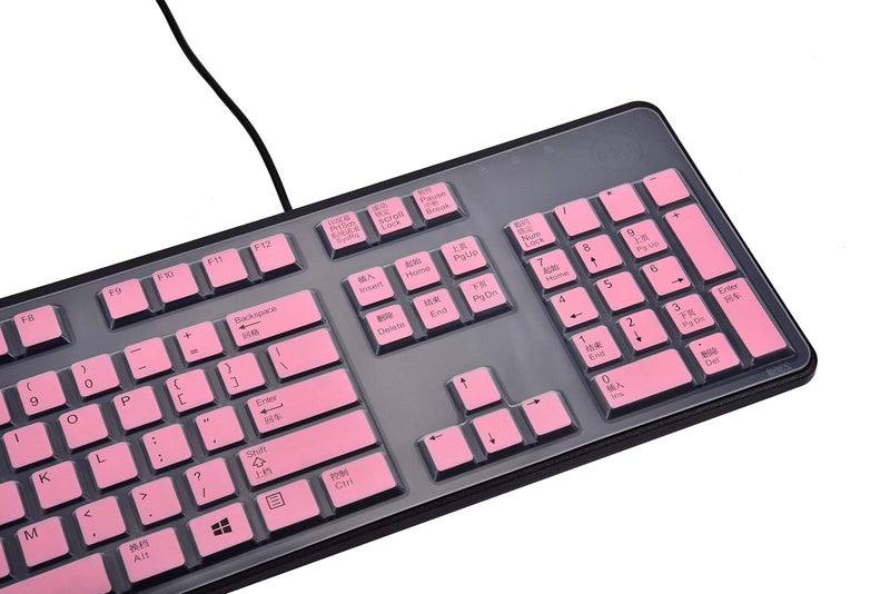 LEZE Keyboard Cover for Dell KB212-B & Dell 2GR91 4G481 KB4021 Slim USB 104-Key Keyboard, Dell KB212-B Keyboard Skin Protector - Pink - Image 2